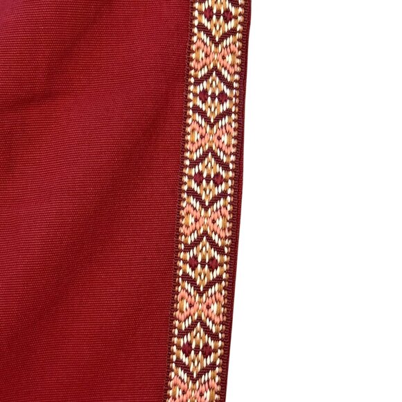 Anthropologie Women's Burgundy Pants Size 4 W/ Embroidered Side Stripes NWT - Picture 7 of 16